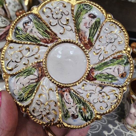 Vintage 1930s/40s porcelain Capodimonte coffee set .Made in Italy, Rare exquisit - Picture 5 of 17